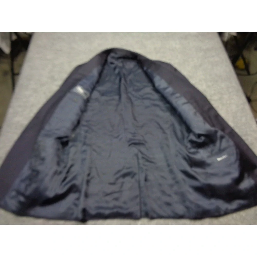 VTG Polo Ralph Lauren Navy Blue Virgin Wool Blazer Gold Crest Buttons 42L Italy
